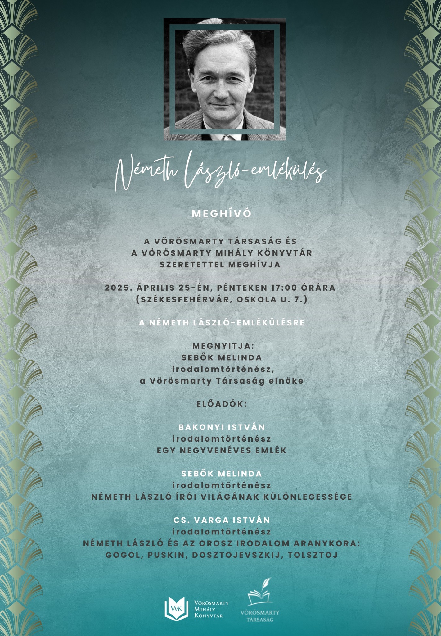 Németh László-emlékülésre hív a Vörösmarty Társaság és a Könyvtár